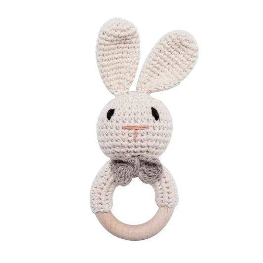 Snuggle Bow Tie Bunny Rattle Teether